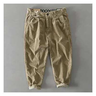 (dark khaki, 36) Japanese Style Cargo Pants Autumn And Winter Fashion New Men&apos;s Pants Mid-w