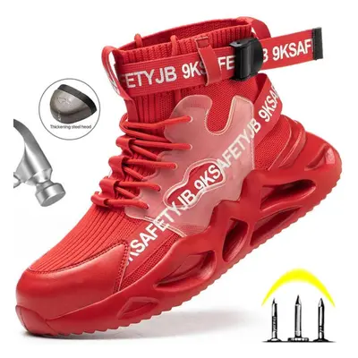 (red, 39) Work Boots Men Women Safety Boots Steel Toe Safety Work Shoes Indestructible Shoes Ant