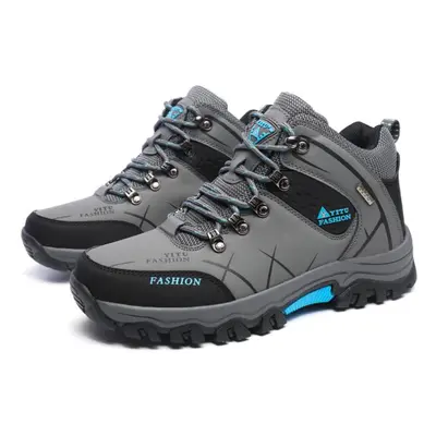 (gray, 39) Men&apos;s Skid Resistance Hiking Shoes Waterproof Mountain Boots Climbing Shoes