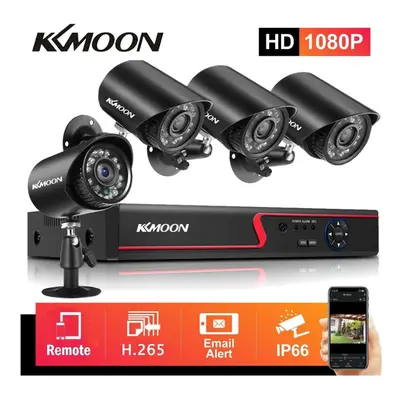 (black) Kkmoon Dvr Video Recorder & Security Cameras Set Security Recording System 8ch 1080p Ful