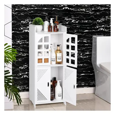 (L001) Waterproof bathroom cabinet, white storage unit with doors