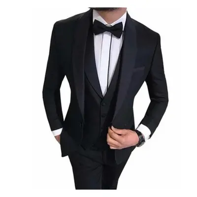 (black, 4XL) Men&apos;s Suit Three Piece Business Suit Groom Best Man Suit Suit Dress Performanc