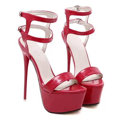 (red, 34) Super High Heels Sandals Party Sexy Dress Shoes Women Thin Heels Platform Pumps Plus S