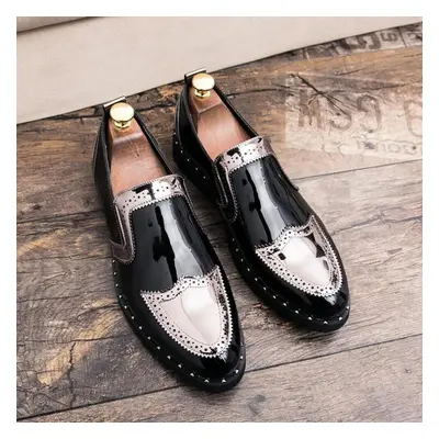 (silver, 42) Men&apos;s Loafers Gold Dress Fashion Wingtip Shoes Slip On Comfort Boat Shoes Form