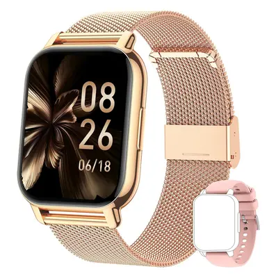 (Rose Golden-Android/iOS) Smart Watch - 1.85 Inch Smart Watch - Straps