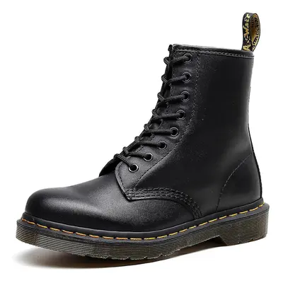 (38) Classic Soft Leather Martin Boots, High-top Nappa Boots, Round Toe, British Style, Short Bo