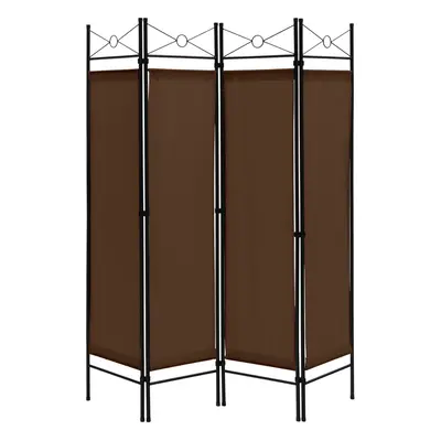 182cm Room Divider 4-Panel Folding Steel Frame Divider