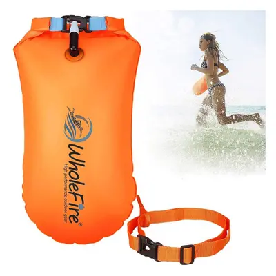 WholeFire 20L Swim Buoy Waterproof Inflatable Dry Bag Swim Safety Float for Water Sports, Open W