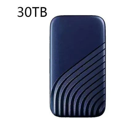 (30TB Blue) External 64tb 30tb 16tb Mobile Solid State Drive Flash Drive Portable Typec Mini Sli