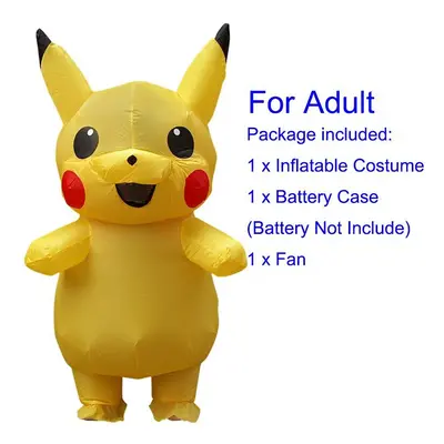 (For Adult(Height 150-190cm)) Pokemon Pikachu Inflatable Costume set for kids