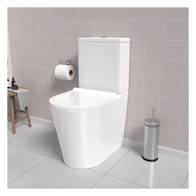 Nes Home Rimless Comfort Height Close Coupled Toilet With Seat & Cistern