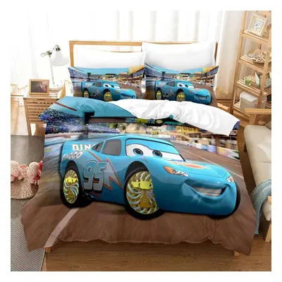 (Style 02, Double(200X200CM/3PCS)) Cartoon Cars Bedding Single Double Duvet Cover UK