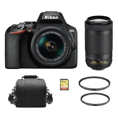 NIKON D3500 KIT 18-55mm VR+70-300MM VR+32GB card+Bag+55&58mm Protector