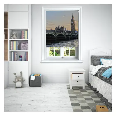 (180 cm Width x cm Drop, London Big Ben) Lister Cartwright Photographic Blackout Roller Blinds E