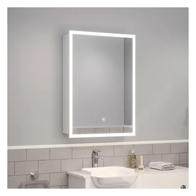 Wall Mount Anti Fog LED Bathroom Touch Control Mirror Cabinet Colors Dimmable