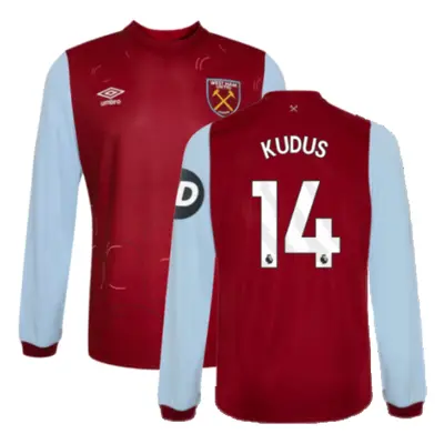 (MB) West Ham Long Sleeve Home Shirt (Kids) (Kudus 14)