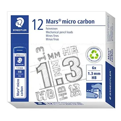 250 13-HB Mars Micro Refill Leads for Mechanical Pencils - HB, 1.3mm (Box of x Tubes of Leads)