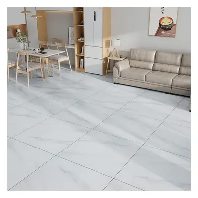 8Pcs 80x80cm Cool White Stone Texture PVC Flooring