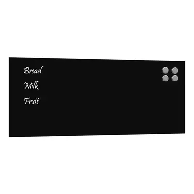 (black, x cm) vidaXL Wall-mounted Magnetic Board Black 100x60 cm Tempered Glass