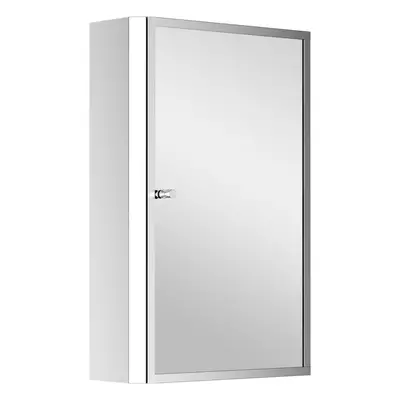 HOMCOM Mirror Cabinet Shelves Bathroom Storage Stainless Steel Wall Cabinet