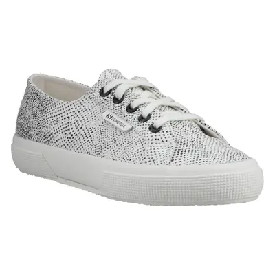 (White, (Adults')) Superga Micro Faux Snake Faux Leather Women's White Avorio/Black Snake Traine