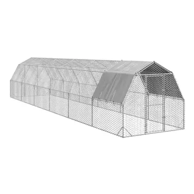 (2.5 x x 2.25 m) vidaXL Chicken Run with Roof Chicken Coop Animal Hen House Galvanised Steel