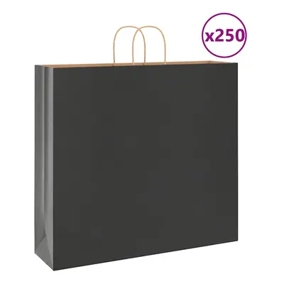 (black, x x cm) vidaXL Paper Bags pcs with Handles Brown 21x11x36 cm Paper Grocery Bag