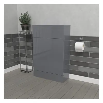 Nes Home Steel Grey 500mm Freestanding Back To Wall WC Unit Bathroom