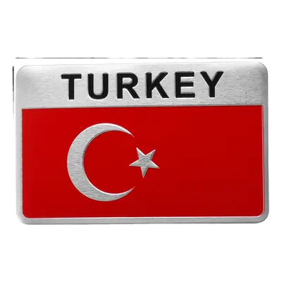 (Square - Turkey) 3D Aluminum Alloy Car Auto Body Sticker Decals Turkey/Sweden/Greece/Korea/Viet