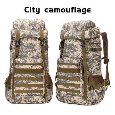 (City camouflage) 70L Outdoor Waterproof Military Tactical Backpack Camping Hiking Backpack Trek