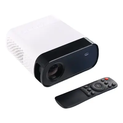 (White, US Plug) Mini LED Projector Built-in Battery Home Pico Projector Suit for Power Bank Out