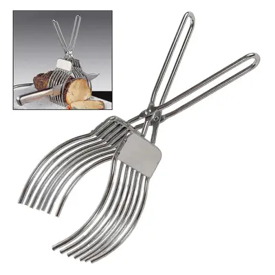 Stainless Steel Roast Beef Cutting Tongs Meat Bread Slicing Tong Onion Tomato Holder For Slicing