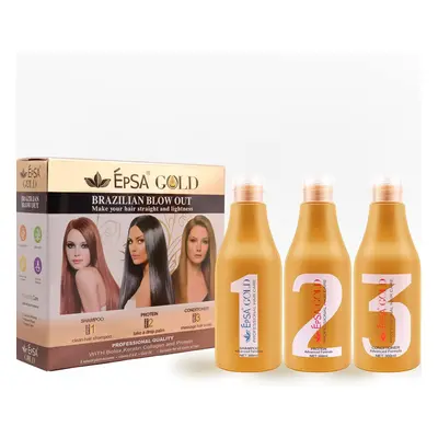 EPSA Brazilian Keratin Treatment Complex 3in1 Set | Repairing Keratin Shampoo, Botox Repair, and