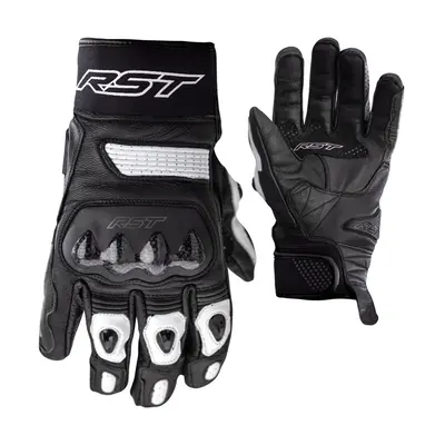 (8, Black / White / White) Freestyle Motorbike Motorcycle Sports Touring CE Mens Glove