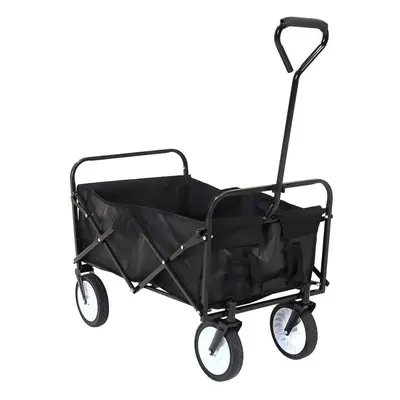 Black Folding Garden Trolley Cart Wagon Wheelbarrow Bag Heavy Duty