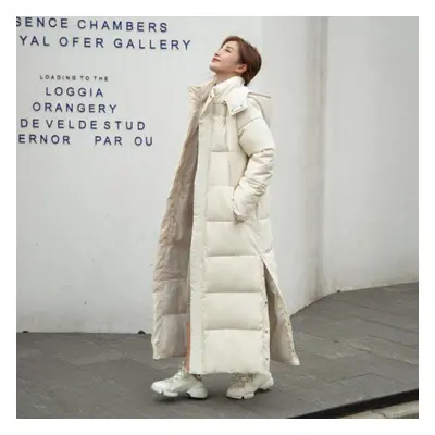 (beige, XXXL) Women Down Padded Jacket Winter Korean Version Of The Long Section Student Bf Loos