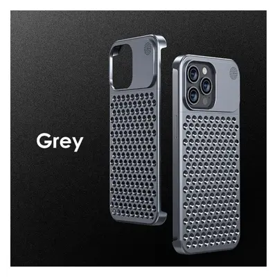 (grey, For Iphone 12) Metal Heat Dissipation Phone Case For Iphone 13 14 Pro Max Plus Cooling Fr