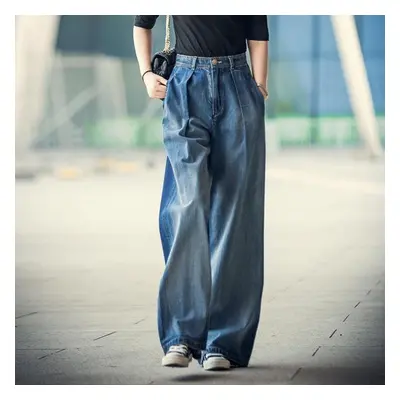 (blue, 26) Spring And Summer New Wide Leg Jeans Women&apos;s Thin Loose Floor Mops