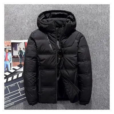 (black, L) Winter Men Jacket Bubble Coat Windbreaker Outwear Coat Parka Warm Overcoat Men Down J