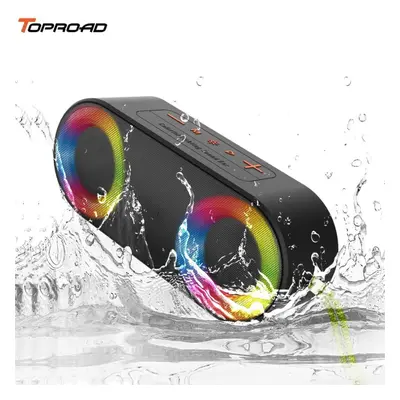 TOPROAD Waterproof Bluetooth Speakers IP65 Portable Wireless Stereo Bass Boombox Subwoofer Colum