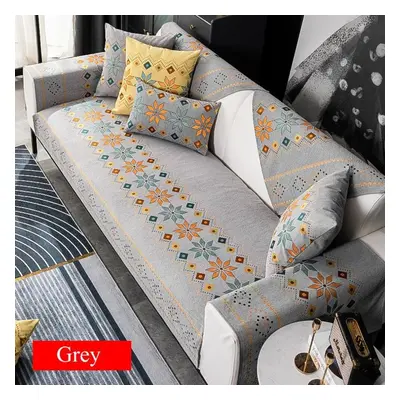 (grey, 90x210cm 1pcs) Bohemia Sofa Mat Covers For Living Room Non-slip Universal Sofa Cushion Sl