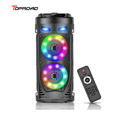 (black) Toproad Bluetooth Speaker 30w Portable Wireless Tower Soundbox Stereo Bass Party Column 