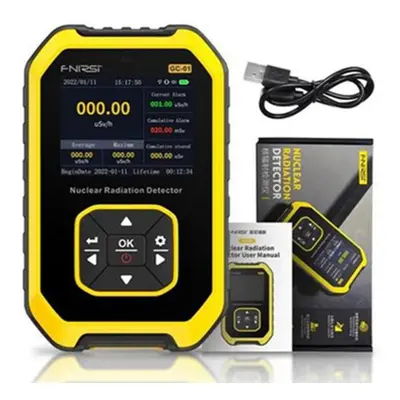 (yellow) Fnirsi Gc-01 Geiger Counter Nuclear Radiation Detector Personal Dosimeter X-ray Radioac