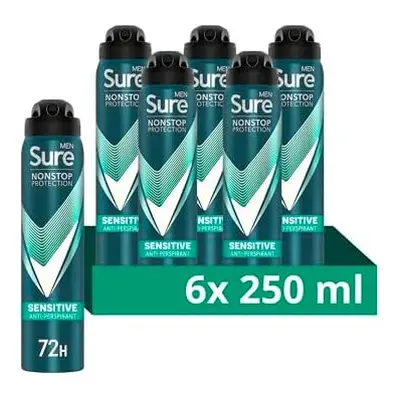 Sure Men Nonstop Protection Sensitive Anti-Perspirant Aerosol Deodorant Spray w/ Body Heat Activ