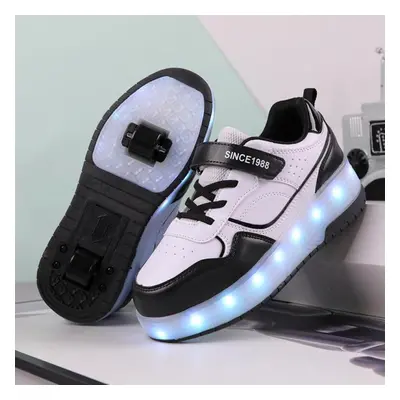 (black, 40) Children&apos;s Luminous Sports Shoes Rubbing Shoes Children&apos;s Shoes Solid Milk