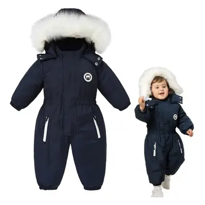 (black, 100cm) Winter Baby Clothes Thicken Warm Snowsuits For Baby Girl Boy Hooded Jackets Water