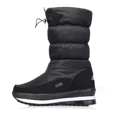 (black, 37) White Women Boots Winter Shoes Warm Plush Mid-calf Boots Waterproof Rubber Non-slip 