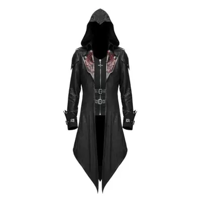 (black, S) S-5xl Men New Fashion Devil Fashion Mens Gothic Style Hooded Jacket Coat Red Black Di