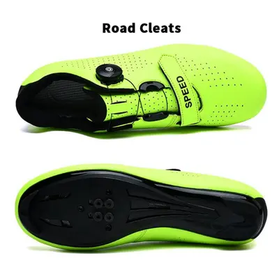 (green, 46) Cycling Sneakers Road Bike Cleat Shoes Men Mountain Racing Speed Sneakers Women Flat