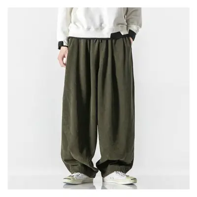 (green, 5XL) Corduroy Men&apos;s Harem Pants Casual Streetwear Long Pants Loose Sweatpants Vinta